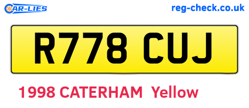 R778CUJ are the vehicle registration plates.