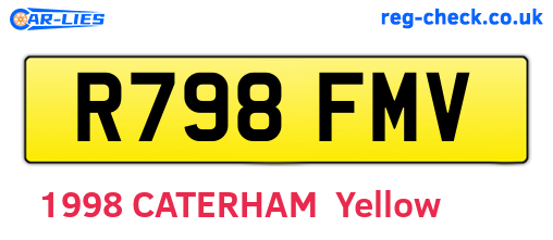R798FMV are the vehicle registration plates.