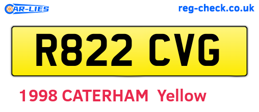 R822CVG are the vehicle registration plates.