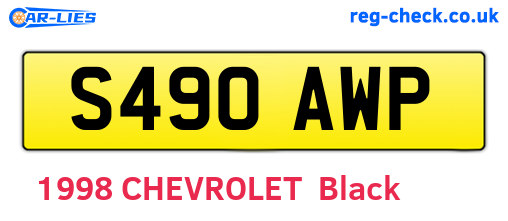 S490AWP are the vehicle registration plates.