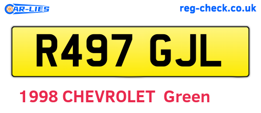 R497GJL are the vehicle registration plates.