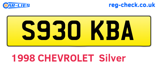 S930KBA are the vehicle registration plates.