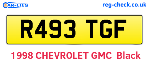 R493TGF are the vehicle registration plates.