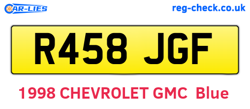 R458JGF are the vehicle registration plates.
