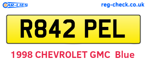 R842PEL are the vehicle registration plates.