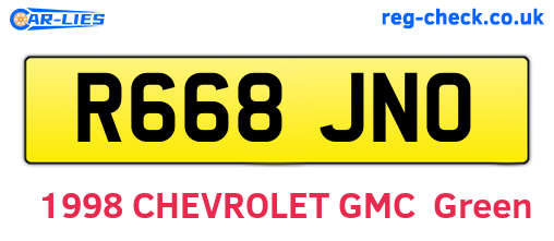 R668JNO are the vehicle registration plates.