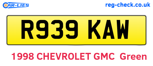 R939KAW are the vehicle registration plates.