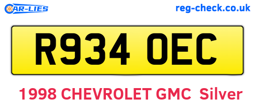 R934OEC are the vehicle registration plates.