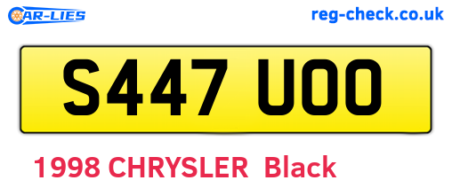 S447UOO are the vehicle registration plates.