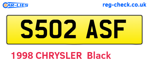S502ASF are the vehicle registration plates.