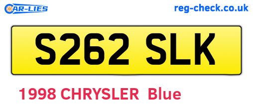 S262SLK are the vehicle registration plates.