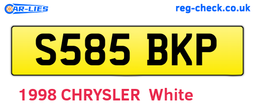 S585BKP are the vehicle registration plates.