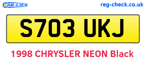 S703UKJ are the vehicle registration plates.