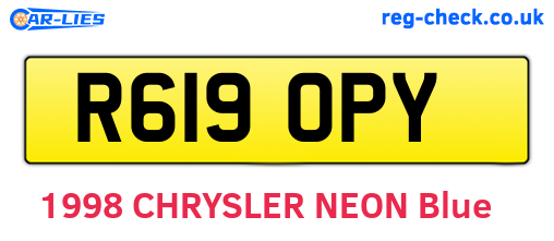 R619OPY are the vehicle registration plates.