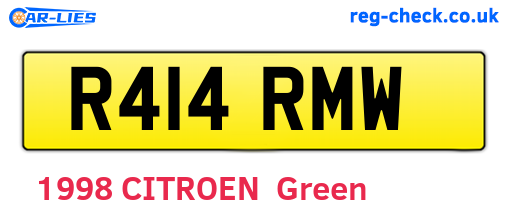 R414RMW are the vehicle registration plates.