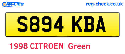 S894KBA are the vehicle registration plates.