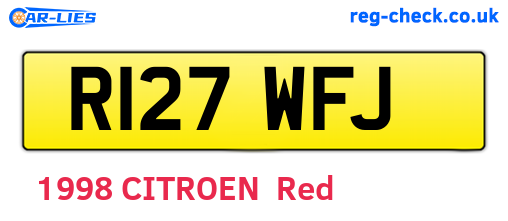 R127WFJ are the vehicle registration plates.