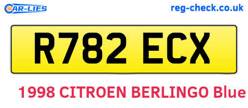 R782ECX are the vehicle registration plates.