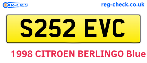 S252EVC are the vehicle registration plates.