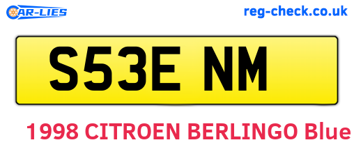 S53ENM are the vehicle registration plates.