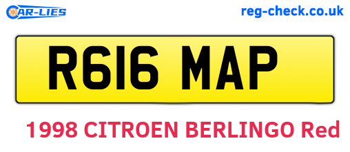 R616MAP are the vehicle registration plates.
