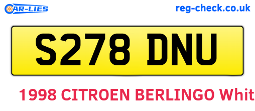 S278DNU are the vehicle registration plates.