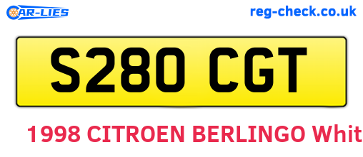 S280CGT are the vehicle registration plates.
