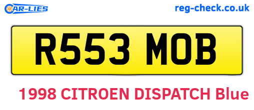 R553MOB are the vehicle registration plates.