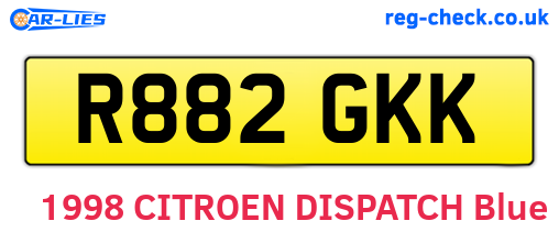 R882GKK are the vehicle registration plates.