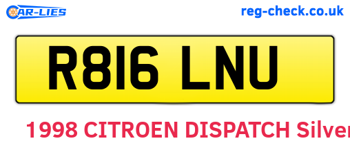 R816LNU are the vehicle registration plates.