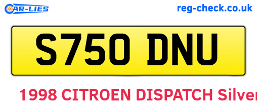 S750DNU are the vehicle registration plates.