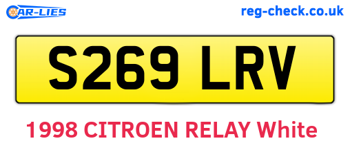 S269LRV are the vehicle registration plates.