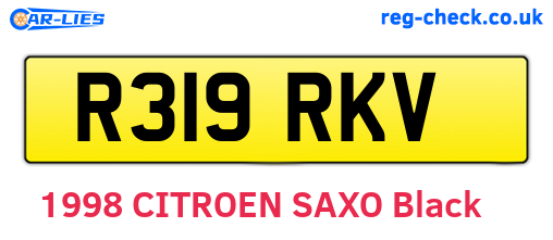 R319RKV are the vehicle registration plates.