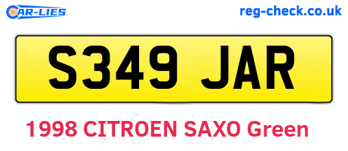 S349JAR are the vehicle registration plates.
