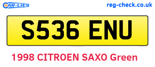 S536ENU are the vehicle registration plates.