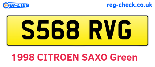 S568RVG are the vehicle registration plates.
