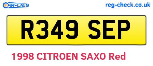 R349SEP are the vehicle registration plates.