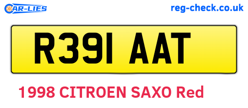R391AAT are the vehicle registration plates.