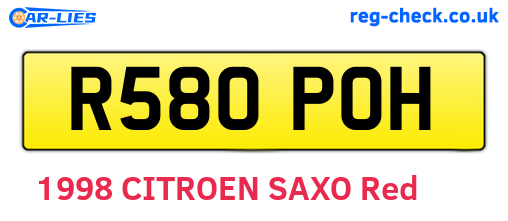 R580POH are the vehicle registration plates.