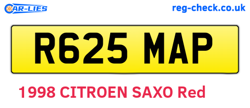R625MAP are the vehicle registration plates.