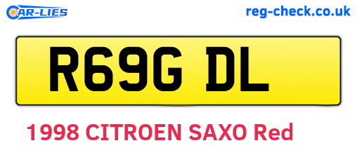 R69GDL are the vehicle registration plates.
