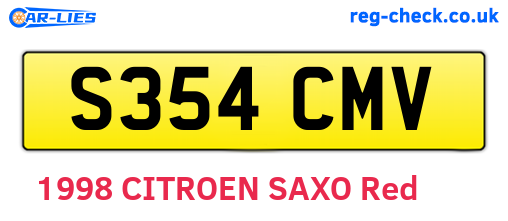 S354CMV are the vehicle registration plates.