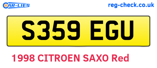 S359EGU are the vehicle registration plates.
