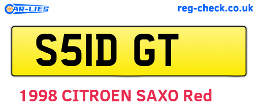 S51DGT are the vehicle registration plates.