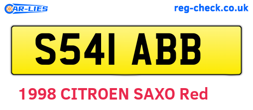S541ABB are the vehicle registration plates.