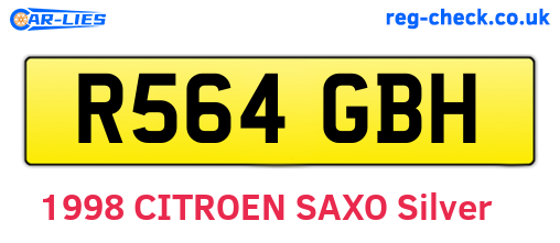 R564GBH are the vehicle registration plates.