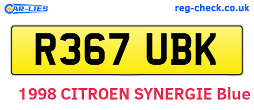 R367UBK are the vehicle registration plates.