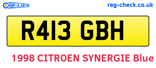 R413GBH are the vehicle registration plates.