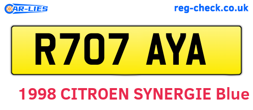 R707AYA are the vehicle registration plates.