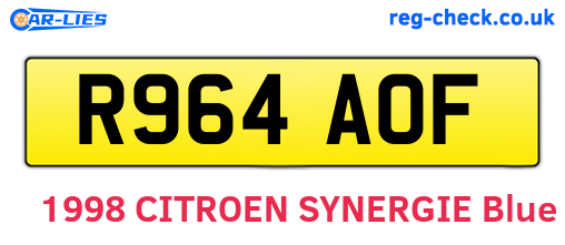 R964AOF are the vehicle registration plates.